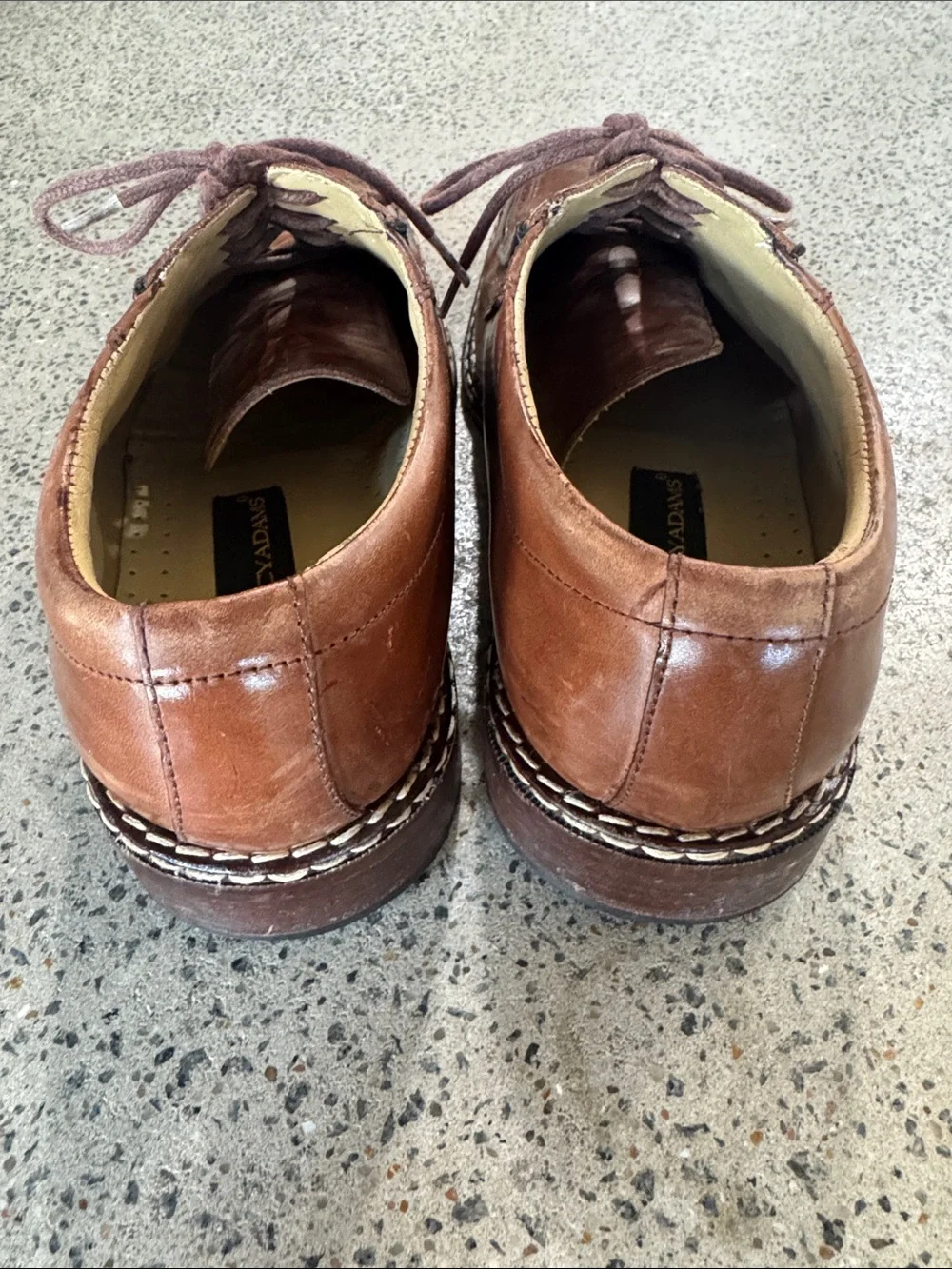 Stacy Adams Cognac Brown Leather Lace-Up Oxfords